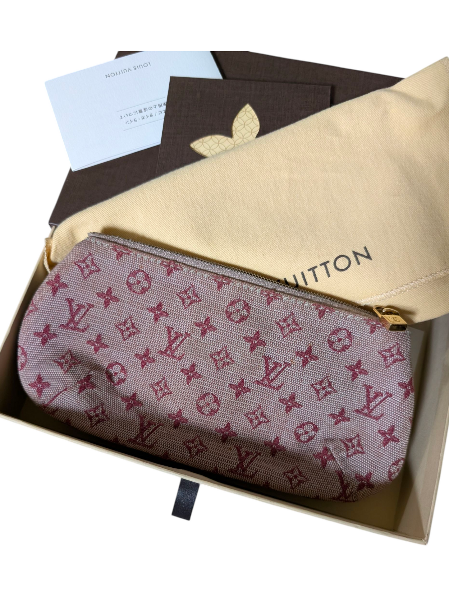 Louis Vuitton Cherry Red Monogram Mini Lin Anne Sophie Pochette Clutch