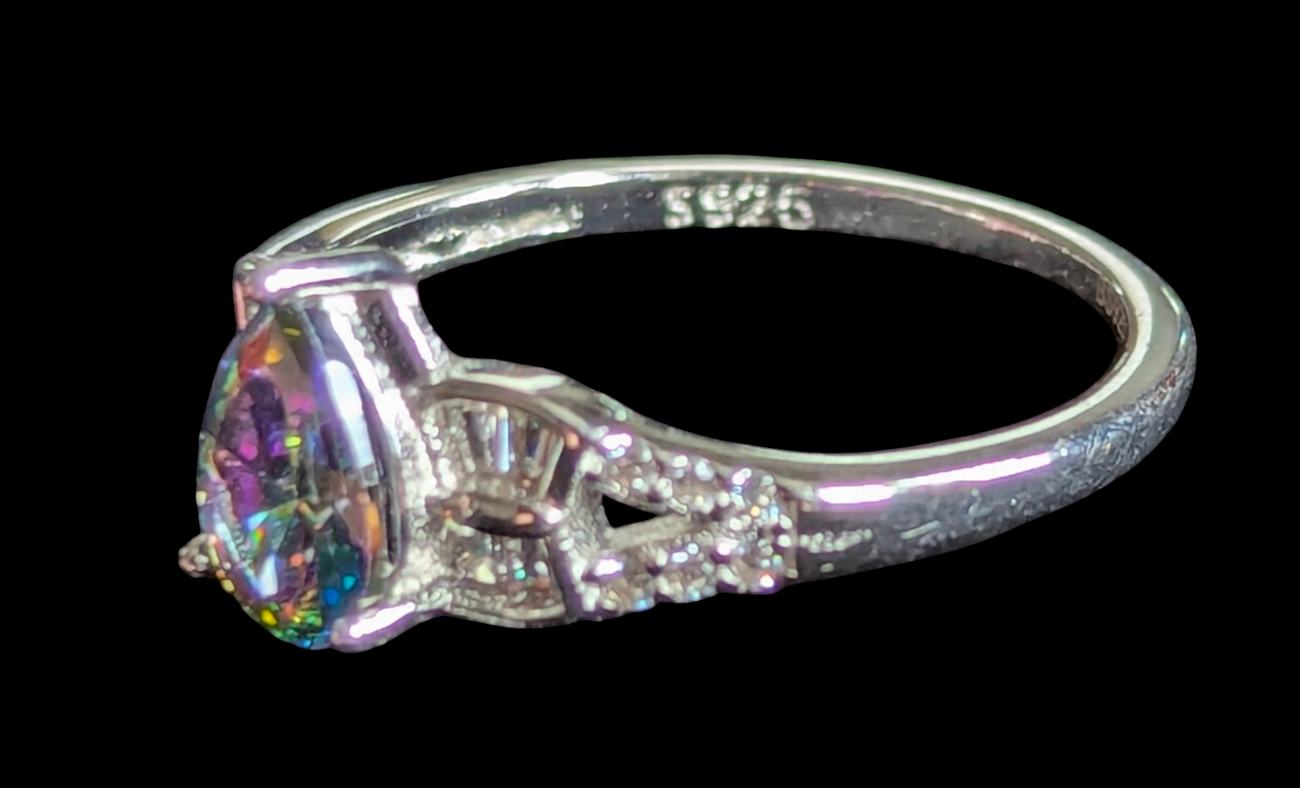 Pear Shaped Mystic Topaz Ring