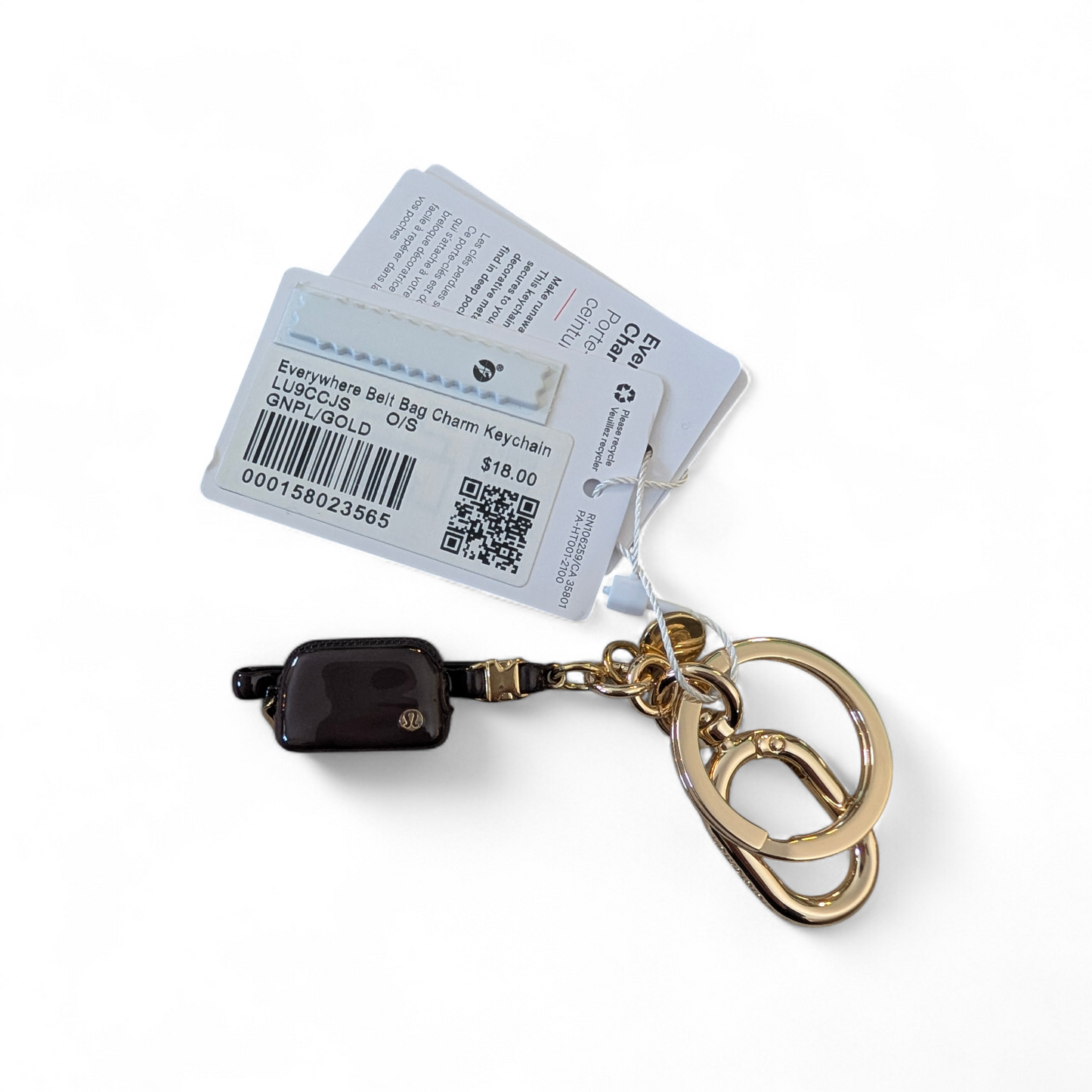 Lululemon Belt Bag Charm Keychain  Plum and Gold