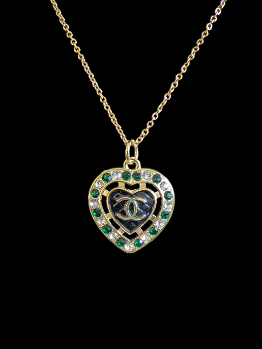 Chanel Gold and Green Charm