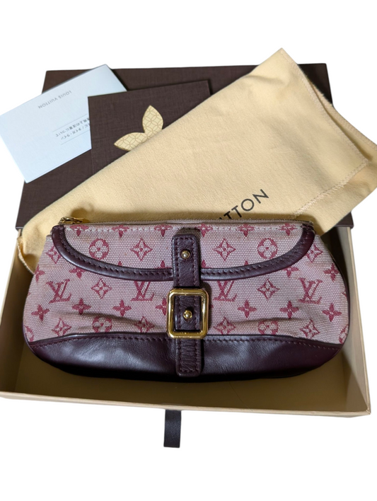 Louis Vuitton Cherry Red Monogram Mini Lin Anne Sophie Pochette Clutch